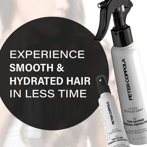 Peter Coppola Just Blow - Heat Protectant Spray for Smoother, Straighter Hair - Travel Size 2 oz | Reduces Drying Time & Adds Shine