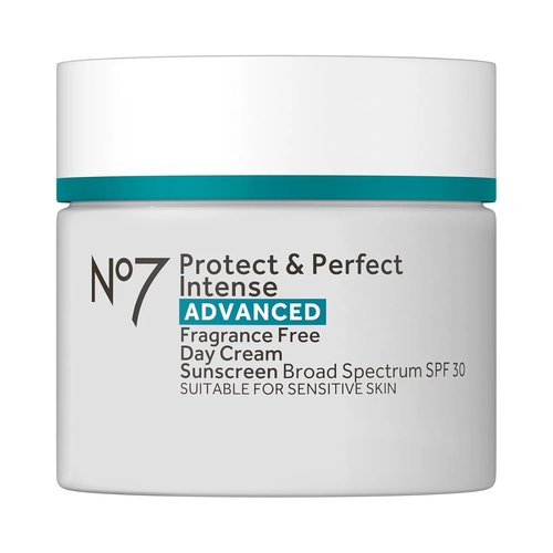No7 Protect & Perfect Intense Advanced Day Cream SPF 30 - Fragrance-Free Anti-Aging Moisturizer with Hyaluronic Acid (50ml)