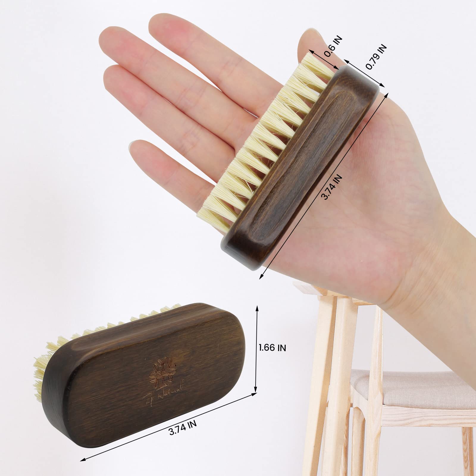 ZP Natural 2pack Nail Brush For Cleaning Fingernails, Wooden Nail Brushes, Vintage Colors Fingernail Brush For Cleaning Nail Scrub Brush Natural Sisal Bristles Are Biodegradable