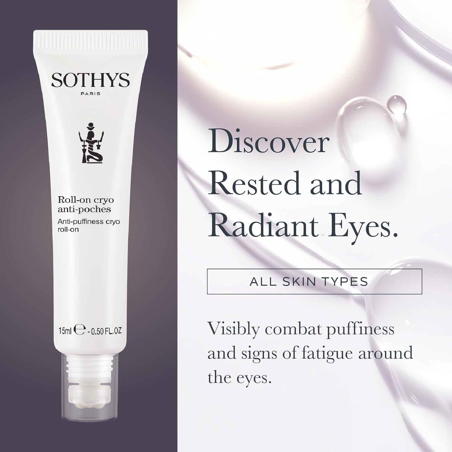 SOTHYS Anti-Puffiness Eye Roller Gel - Cryo Roll-On for Dark Circles & Puffy Eyes | Firming Undereye Care