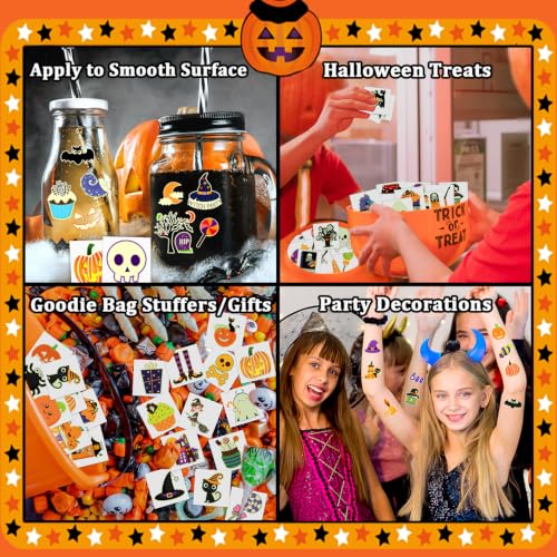 Glow Halloween Temporary Tattoos for Kids Party Decorations - Many Designs