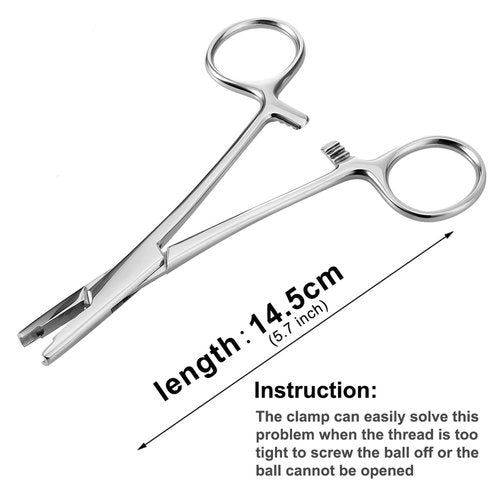 3mm Piercing Ball Removal Install Tool,Stainless Steel Dermal Anchor Forceps for Dermal Tops Unscrew or Screw Ball Pliers for Nose Septum Earrings Lip Stud Ring