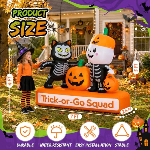 Halloween Inflatable Trick-or-Treat Squad 7FT Yard Decoration - Fun Characters