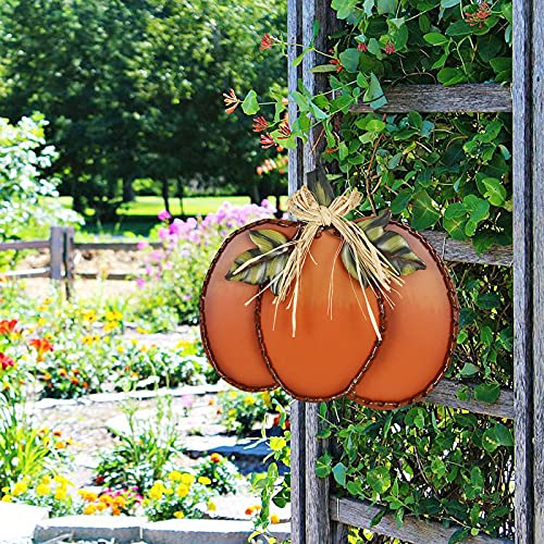 Wood Hanging Pumpkin Sign Fall Decor Rustic Welcome Sign - Pumpkin B