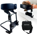 EASY SPA Home Mattress Top Massage Kit Adjustable Headrest with PU Face Down Pillow, Face Cradle for Massage Table, Massage Equipment (Black)
