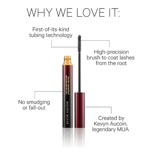 Kevyn Aucoin The Volume Mascara - Black | Precision Detail Brush for Long-Lasting, Clump-Free Lashes