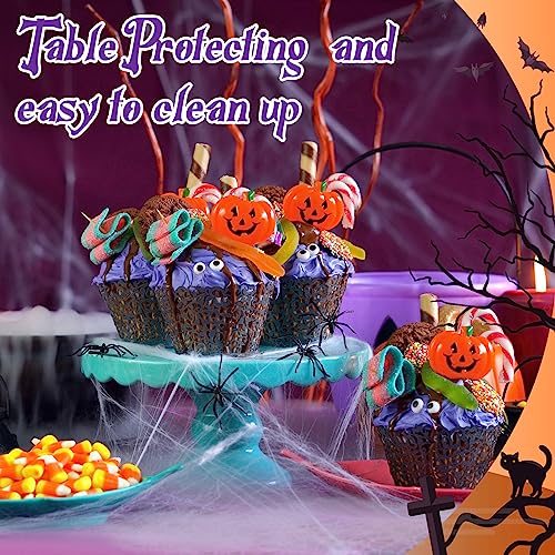 Preboun 12-Pack 84-Inch Halloween Plastic Tablecloths - Assorted Colors