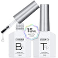 AILLSA Gel Nail Polish - Long Lasting Clear Base & Top Coat for DIY Nail Art | 0.51 Fl Oz