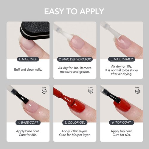 GAOY Nail Primer - 2 Pcs 16ml Acid-Free Natural Prep Bond for Acrylic & Gel Polish