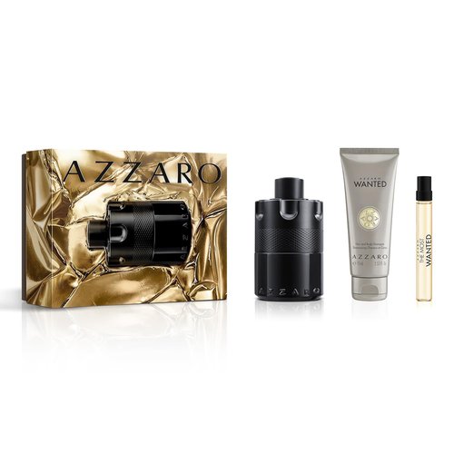 Azzaro The Most Wanted Eau de Parfum Intense Set - Fougère Woody Cologne for Men, 3.4 fl oz & Travel Spray