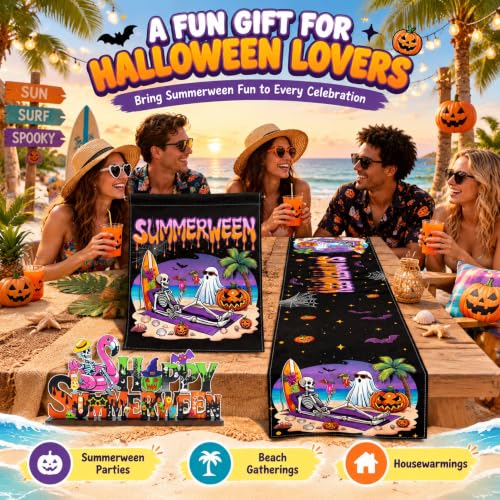 Summerween Decorations Set Tropical Gothic Halloween Party Decor for Indoor & Outdoor