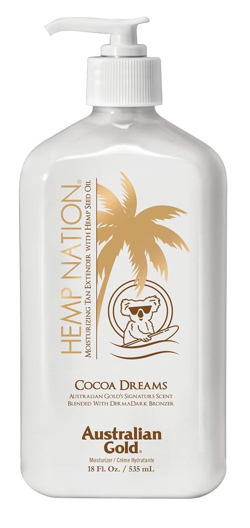 Hemp Nation Cocoa Dreams Tan Extender - Derma Dark Bronzer for Radiant Skin | 18oz
