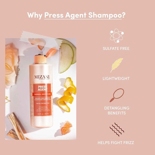 Mizani Press Agent Shampoo & Conditioner Set - Sulfate-Free, Detangles & Moisturizes Hair | 8.5 Fl Oz (Pack of 2)