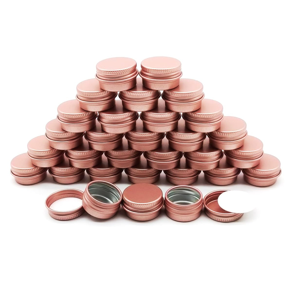Wopanxye 30pack 5ml Lip Balm Tin Cans, 5g Aluminum Makeup Sample Containers with Screw Lid, Empty Metal Tins Pot Storage Travel Jars for Cosmetic Cream Candle Tea Nail DIY Paints, 5 Gram Small Tins