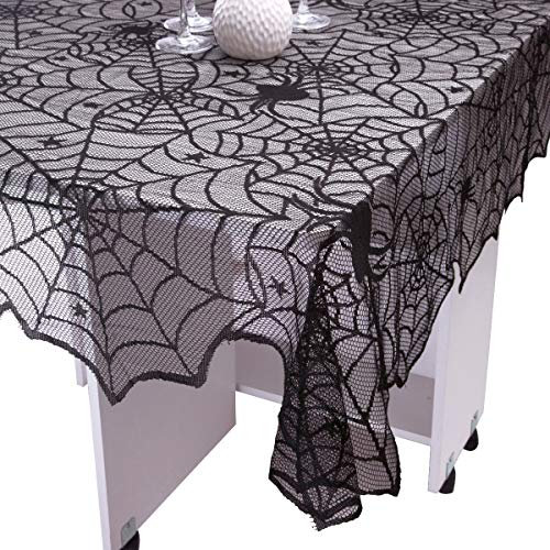 Halloween Spider Web Lace Tablecloth - 71 x 53 Inches Rectangular
