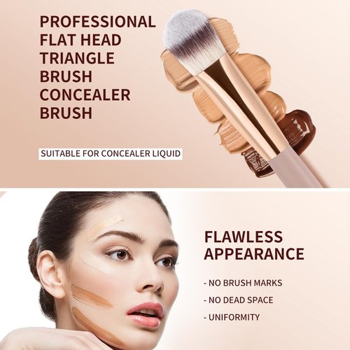 MAANGE Makeup Brushes 4 Pcs Makeup Brush Set for Foundation Concealer Contour Liquid Blending Face Kabuki Makeup Brush Kit Blush Pink