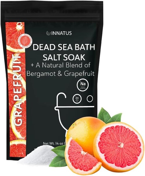 Dead Sea Bath Salt Soak - 21 Minerals for Relaxation & Detox - 14oz Grapefruit Infused Essential Oils