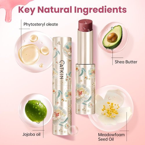 CATKIN Glossy Lip Balm - Ultra Hydrating Tinted Jelly with Shea Butter for Dry Lips | 0.12 oz C07 Azalea
