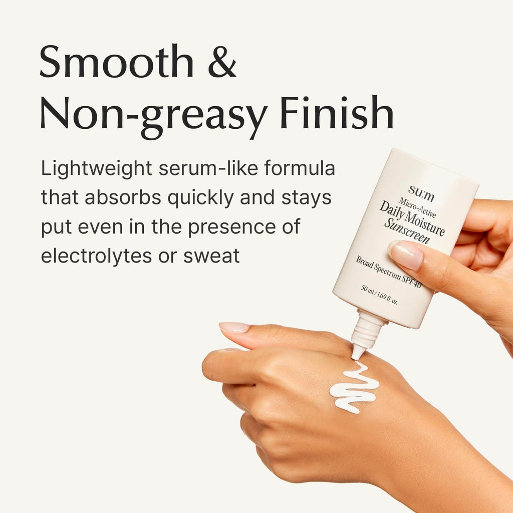 SU:M Micro-Active Daily Moisture Sunscreen - SPF 40 Korean Skincare for Hydration & UV Protection (1.69 fl oz)