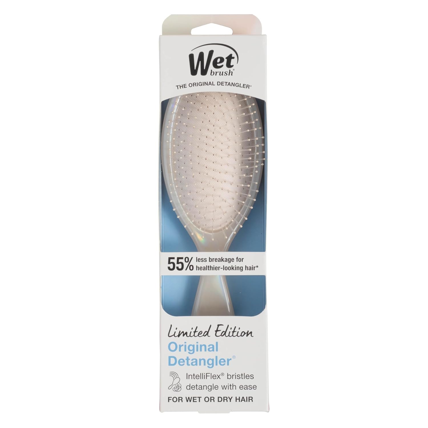 Wet Brush Original Detangler Hair Brush - Ultra-Soft IntelliFlex Bristles for All Hair Types | Limited Edition Cream Iridescence Icon