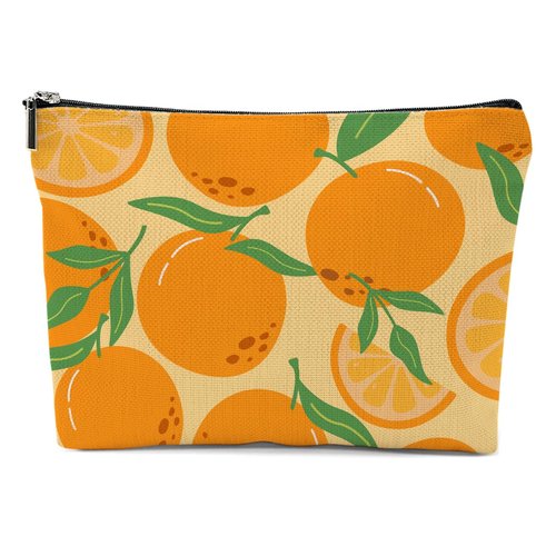 Tangerine Makeup Bag, Mandarin Orange Stuff Cosmetic Bag Fruit Travel Pouch, Mandarin Orange Lovers Gift for Women Girls Daughter Sisters Coworker Friends Niece Friendship Graduation Birthday Gifts