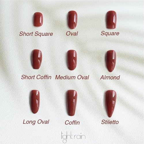 Light Rain Small Size Hand-made Press on Nails, 3D Gel UV Finished False nails with Design by Professional Manicurist