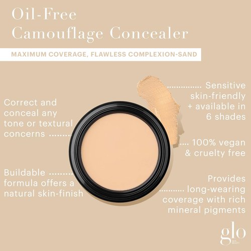 Glo Skin Beauty Oil-Free Camouflage Concealer - Correct Imperfections & Dark Spots | Nourishing Makeup in Sand