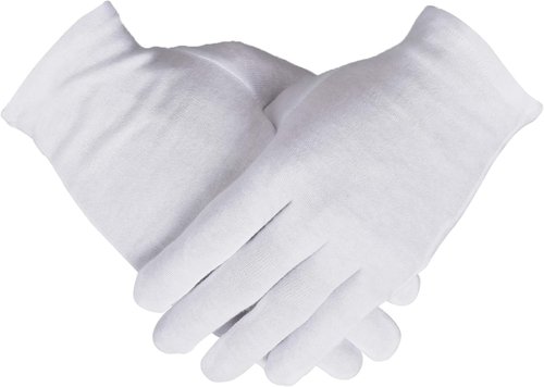 100% Cotton Gloves, 3 Pairs White Cotton Gloves for Women Dry Hands Eczema Serving - Archival Coin Jewelry Inspection Gloves(3 Pairs)