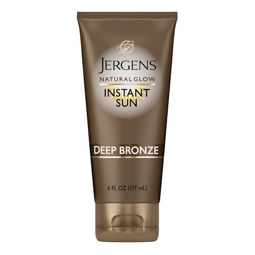 Jergens Natural Glow Instant Sun Tanning Moisturizer - Lightweight Bronzer for Deep Bronze Glow, 6 Oz
