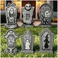 Halloween Tombstone Set - 16.5-Inch Spooky Yard Decor, 6-Pack