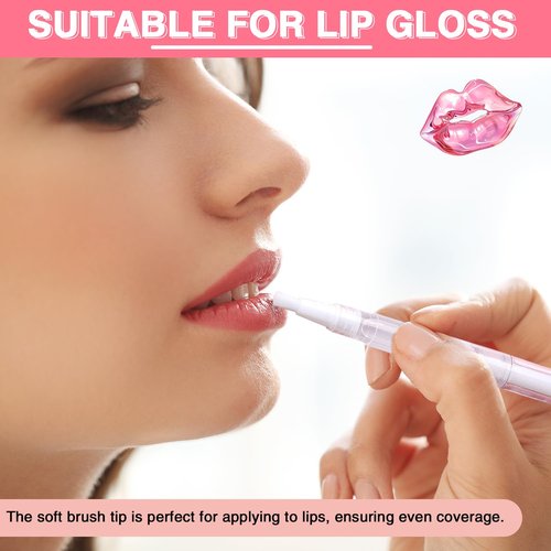 DupakSYS Cuticle Oil Pen 50Pcs 5ml Empty Nail Oil Pen Transparent Twist Pens with Brush Tip for Nail Oil, Eyelash Growth Liquid Tube, Cosmetic Lip Gloss Container Applicators + 72pcs Label