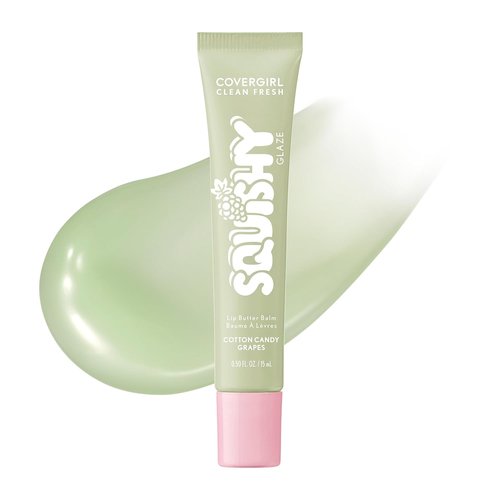 COVERGIRL Clean Fresh Lip Butter Balm - Flavored, Non-Sticky, Enriched with Vitamin E & Shea Butter | 120 Cotton Candy Grapes (Sheer Mint)