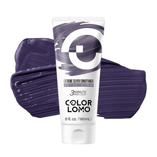COLORLOMO Semi-Permanent Hair Color - 6 oz Color Depositing Conditioner with Shea Butter & Almond Oil | Vegan & Sulfate-Free Extreme Silver