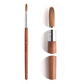 KADS 6# re Kolinsky Hair Bristles Acrylic Nail Brush Oval Crimped Shaped RedWood Handle Professional Salon Quality (6#)