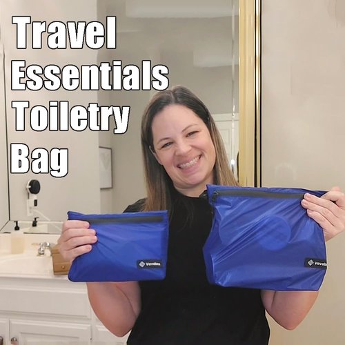 Vavabox Extremely Light Toiletry Bag for Women, Water-Resistant Zipper Pouch, Nylon Makeup Bag Travel essentials for Men Camping Gym (Black)