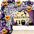 Halloween Balloon Garland Kit with Spiders Web and Spooky Balloons for Party Decorations