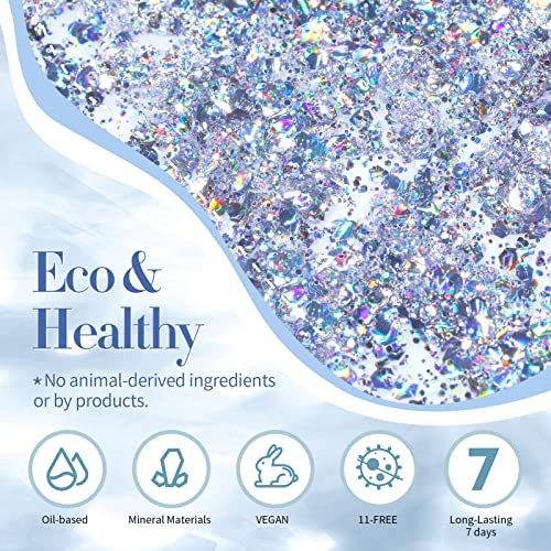 Holographic Glitter Silver Nail Polish - 10ML Sparkling Sequin Effect - Born Pretty