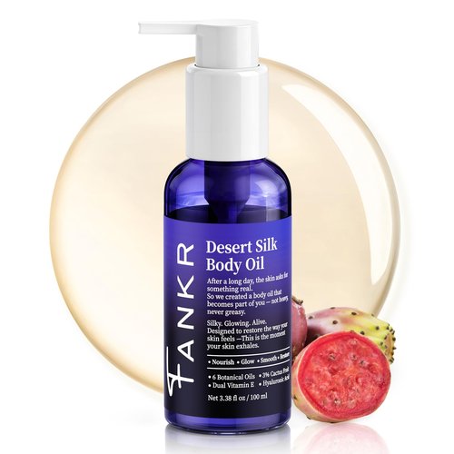 Desert Silk Body Firming Oil for Women – Dual-Phase Technology for Instant After-Shower Absorption, 72H Glow & Firming Moisturizing Formula with 6 Botanical Oils, 3% Cactus Fruit & HA (3.38 fl oz)