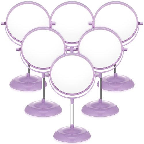 DoubleFill 6 Pcs Spa Party Mirror Spa Party Supplies Sleepover Favors Accessory Make up Table Mirror for Sleepover Slumber Birthday Favors Adult Women Gift(Purple)
