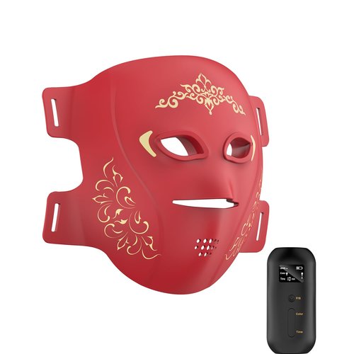 TASNEEM Red Light Therapy Mask with 312 LEDs, 3 Modes with Red & Blue 850nm Near-Infrared Light Therapy Mask, FDA-Cleared, Remote Control