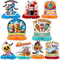 Summer Halloween Ghost & Beach Honeycomb Centerpieces - 9 Pack