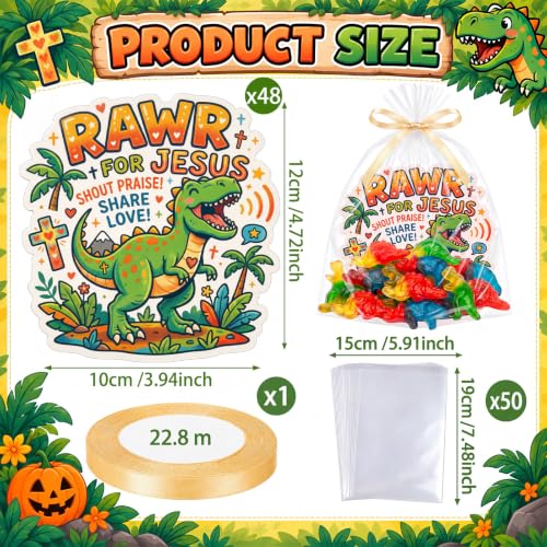 Motipuns 48 Sets Trunk or Treat Car Decorations Kit - Dinosaur Theme