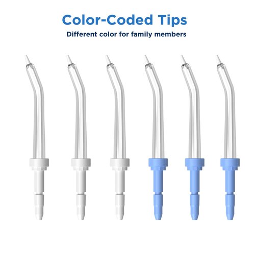 Replacement Heads for Waterpik, Replacement Picks for Water Pik Water Flosser (6 Periodontal Tips + Storage Case)