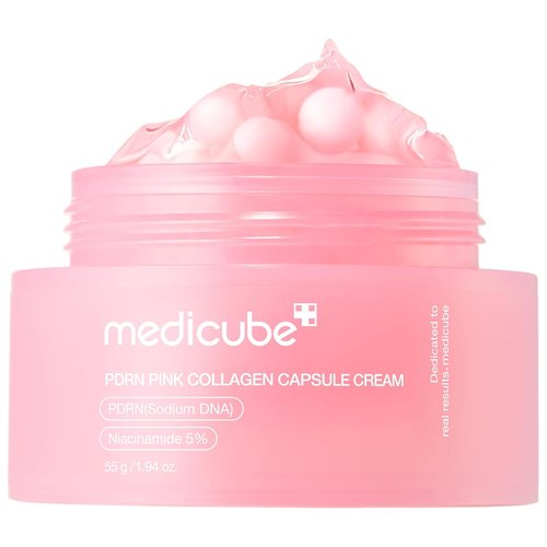 Medicube Capsule Cream - Salmon DNA PDRN Pink Collagen | Lightweight Moisturizer for Glowing Skin | 1.94 oz