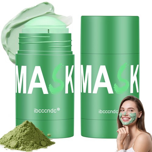 Green Tea Deep Cleanse Mask, Blackhead Remover with Green Tea Extract, Deep Cleanse Mask Stick for Face Deep Pore Cleansing, Oil Control, Moisturizing, and Shrink Blackheads for Men and Women, 2PCS