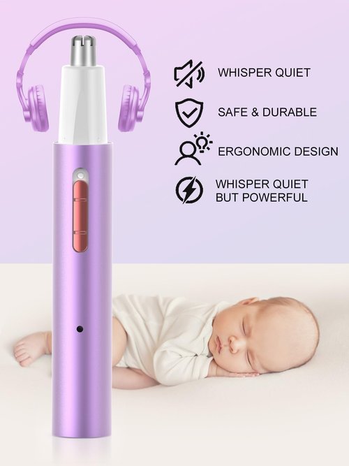Ginity LED Display Ear and Nose Hair Trimmer Clipper for Men Women,Upgrade Rechargeable 2 in 1 Professional Painless Eyebrow & Facial Hair Trimmer with Powerful Motor and Dual-Edge Blades
