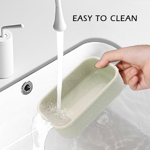 AIDIMMING Travel Soap Case - Enhanced Leak Proof Shatterproof Silicone Holder for Shampoo Bars | Offwhite