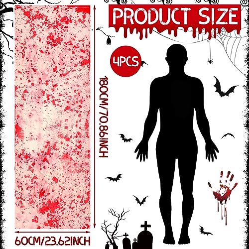 Halloween Bloody Body Bag Decorations - Creepy Gauze Hanging Props, Pack of 4