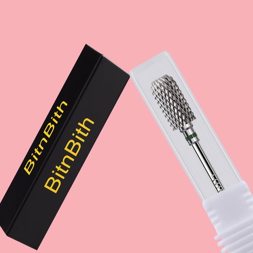 BITNBITH Nail Drill Bit 3/32”, Fast Remove for Acrylic or Hard Gel,Barrel Nail File Carbide Bit for Nail Cuticle Gel Dipping Powder Polishing, Professional Manicure Pedicure Nail Art Tool,Coarse