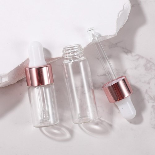 4 Pcs of 1ml, 2ml, 3ml, 5ml Dropper Bottle, Bottles with Dropper, glass dropper bottle, Clear Liquid Container for Essential Oils, Perfume (Transparent)